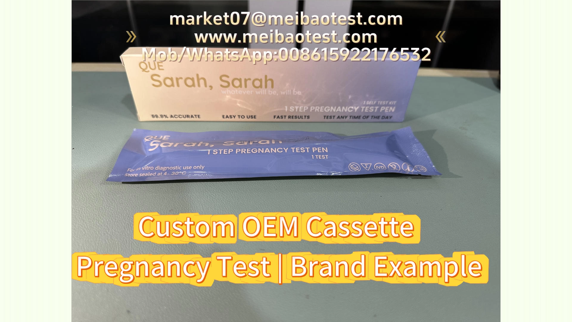 OEM Midstream Pregnancy Test Pen | "Sarah, Sarah" Custom Branding