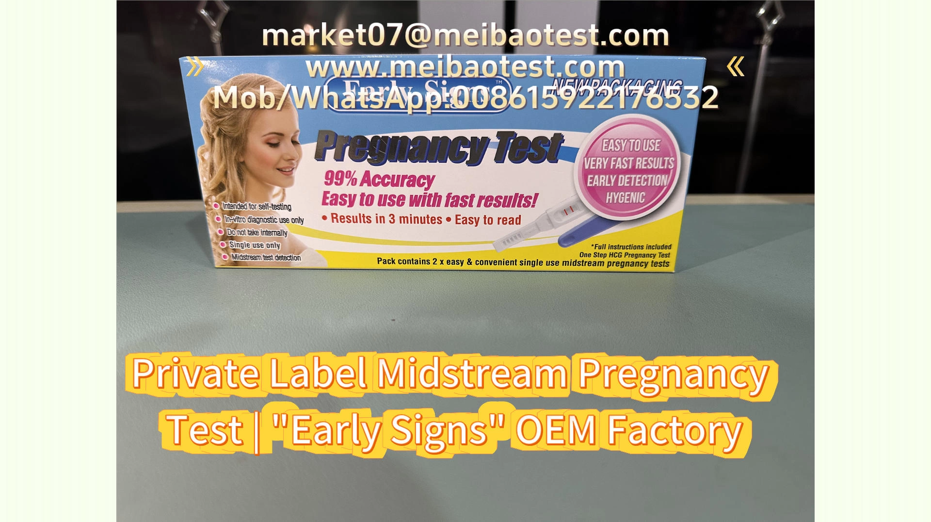Private Label Midstream Pregnancy Test | "Early Signs" OEM Factory