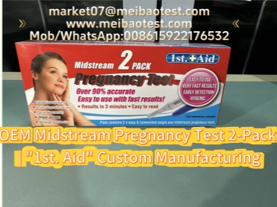 OEM Midstream Pregnancy Test 2-Pack | "1st. Aid" Custom Manufacturing
