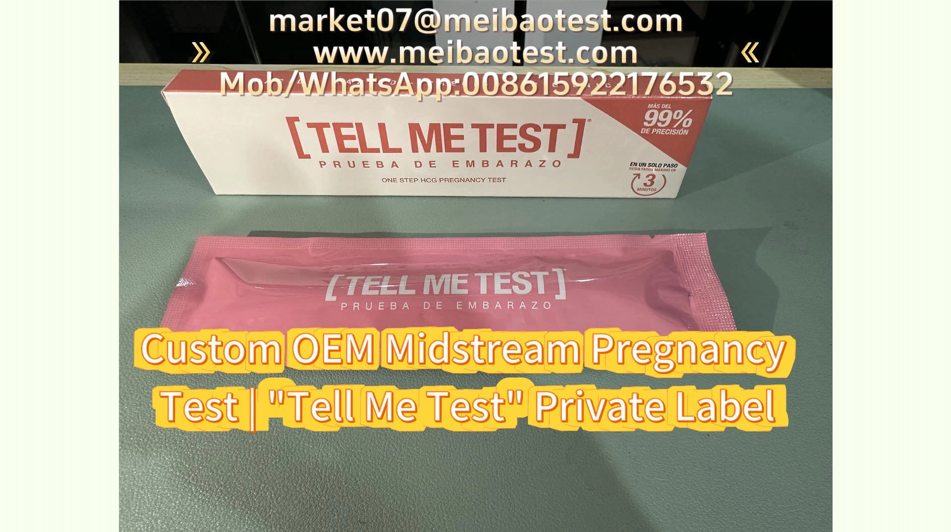 Custom OEM Midstream Pregnancy Test | "Tell Me Test" Private Label