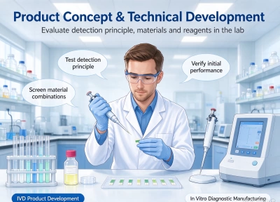 IVD researchers evaluating detection principles and reagent formulations in the laboratory